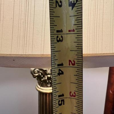 Tall Brass Corinthian Column Table Lamp