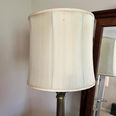 Tall Brass Corinthian Column Table Lamp