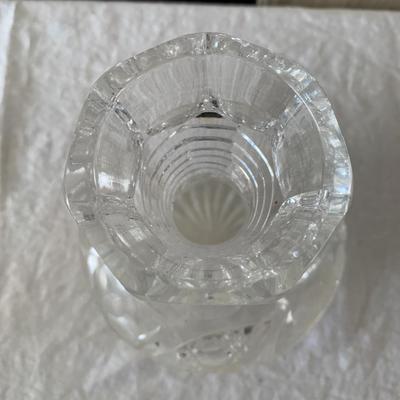 Antique Cut Glass Ribbed Etched Water Carafe Vase