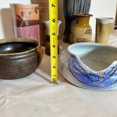 8 Piece Mixed Lot Ceramic Bowls, Vases