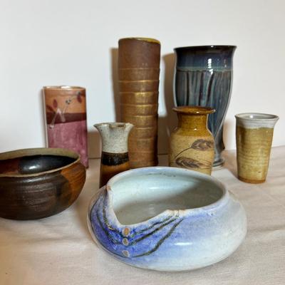 8 Piece Mixed Lot Ceramic Bowls, Vases