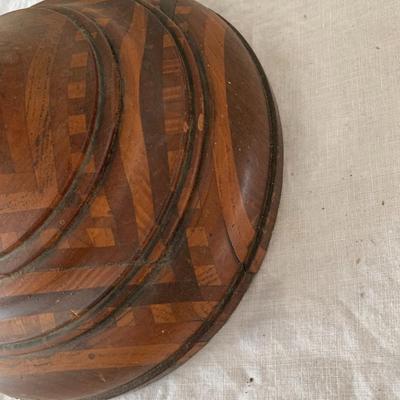 Vintage Handcrafted Parquetry Wooden Vase or Candle Holder 18" tall!