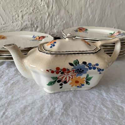 Steubenville plates and tea pot