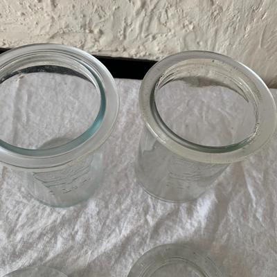 Pair of Weck 1 liter jars 6" ta;;
