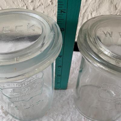 Pair of Weck 1 liter jars 6" ta;;