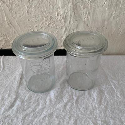 Pair of Weck 1 liter jars 6" ta;;