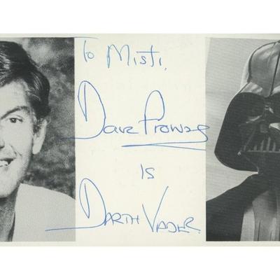 Dave Prowse signed Darth Vader photo