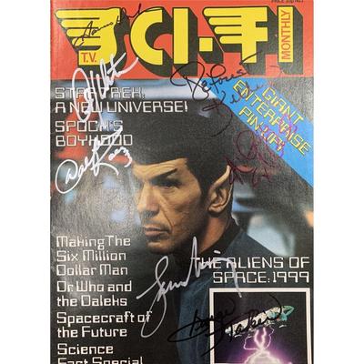 Star Trek cast signed Sci-Fi Monthly magazine 