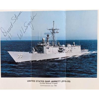 Desert Storm WL Snyder signed USS Jarrett photo