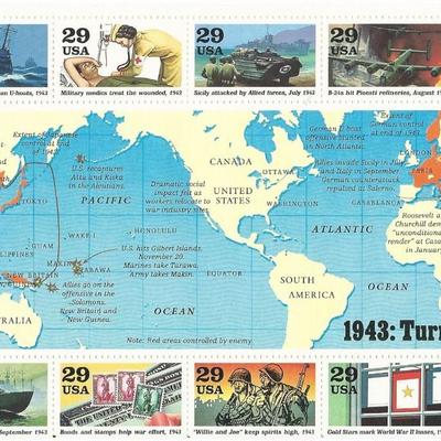 1943 Turning The Tide Stamps
