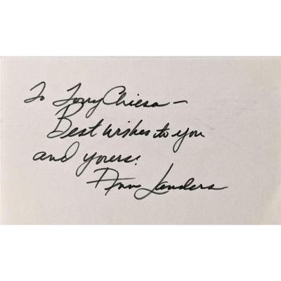 Ann Landers signed note