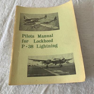 VIntage Pilot manual for Lockheed P-38 Lightning airplane