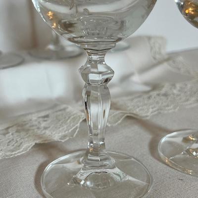 Lot of 6 Vintage Metal Overlay Champagne Wine Stemware