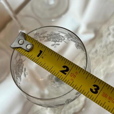 Lot of 6 Vintage Metal Overlay Champagne Wine Stemware