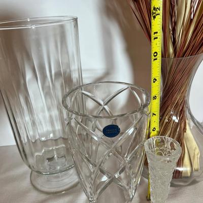 4 Crystal, Cut Glass Vases
