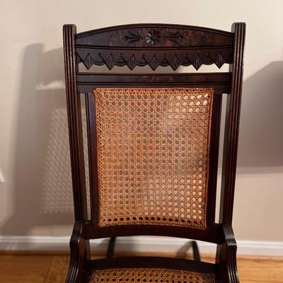 Antique Cane Back Seat Rocking Chair