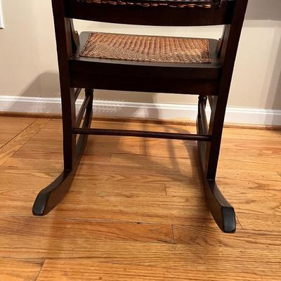 Antique Cane Back Seat Rocking Chair