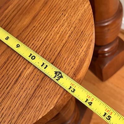 Pair of Round Top Wood Pedestals