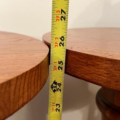 Pair of Round Top Wood Pedestals