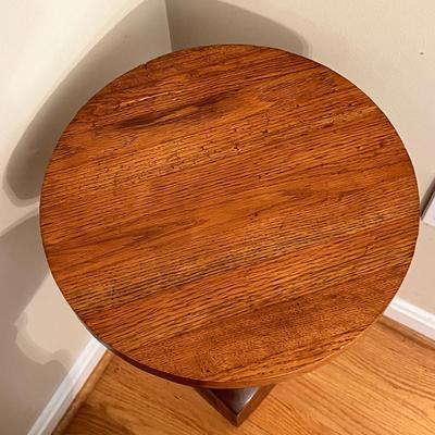 Pair of Round Top Wood Pedestals