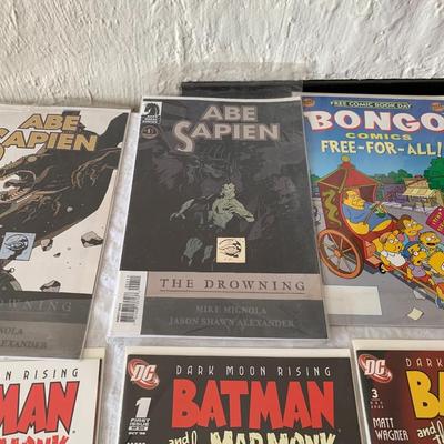6 Assorted Batman and Bongo, Abe Sapien comics in sleeves lot