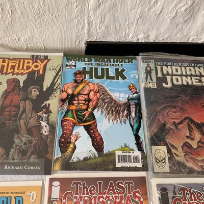 Hellboy, Indiana Jones, The Last Christmas, Incredible Hulk in sleeves lot of 9