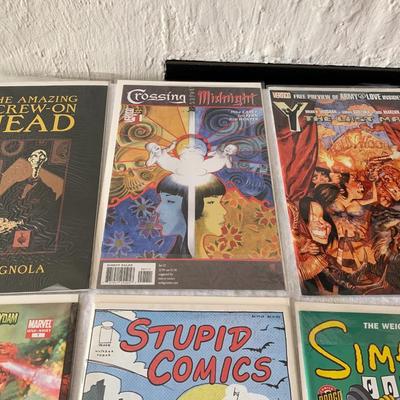 Comics Lot of 6 The Simpsons, Stupid Comics, Screw on Head, Crossing Midnight, & more