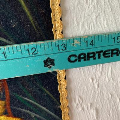 Vintage Painting on Black Velvet Hanging Scroll Yellow Tiger Hanging Scroll