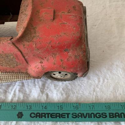 VIntage toy firetruck Metal No. 5, Well Loved!