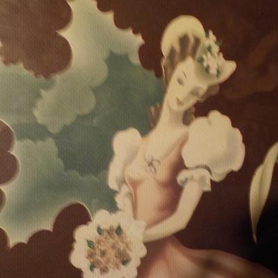 Vintage Linen Painting of the Wedding dress".