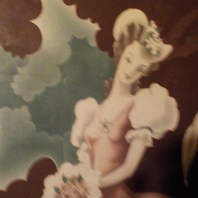 Vintage Linen Painting of the Wedding dress".