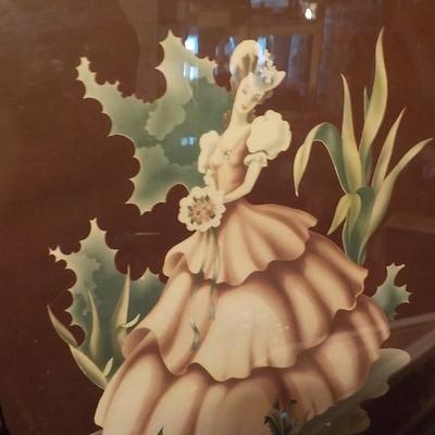 Vintage Linen Painting of the Wedding dress".