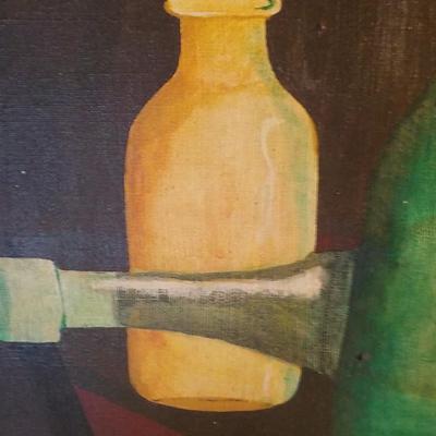 Original Oil the kitchen Still By J. Cloutier.
