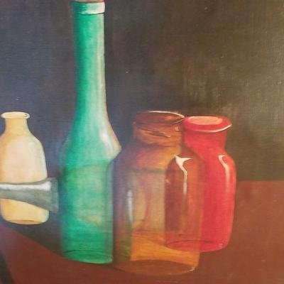 Original Oil the kitchen Still By J. Cloutier.