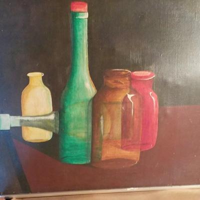 Original Oil the kitchen Still By J. Cloutier.