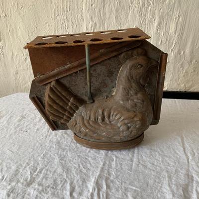 Antique Hen on Nest Chocolate Mold, metal
