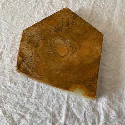 Vintage Onyx irregular shape ashtray bowl MCM