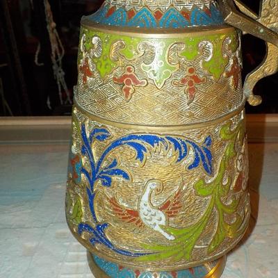Antique Japanese Brass Vase, 1800's.