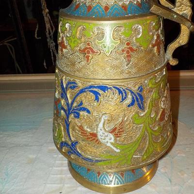 Antique Japanese Brass Vase, 1800's.