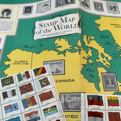 World Stamp Map w/ Stamps