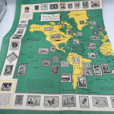 World Stamp Map w/ Stamps