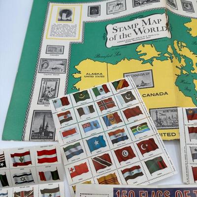 World Stamp Map w/ Stamps