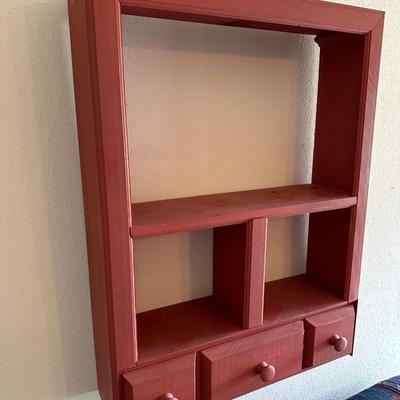 Hanging Wall Shelf w/ (3) Drawers