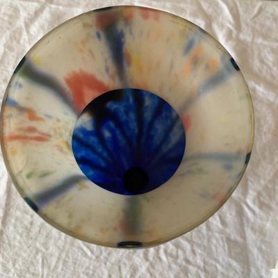 Multi colored vase, Kralik? 10" tall