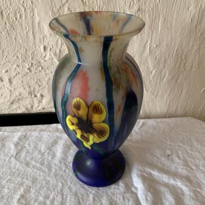 Multi colored vase, Kralik? 10" tall