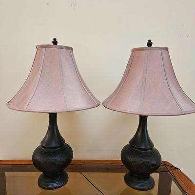 Pair of Bronze Colored Lamps (LR-DW)