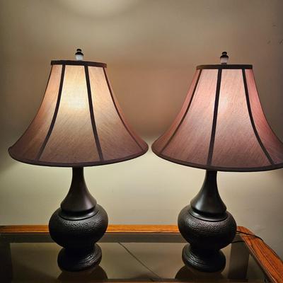 Pair of Bronze Colored Lamps (LR-DW)