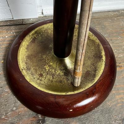 U861 Bombay Company Wood & Brass Umbrella Stand