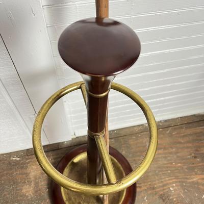 U861 Bombay Company Wood & Brass Umbrella Stand
