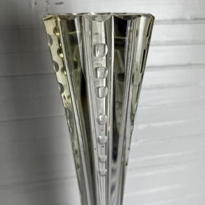 U863 Pair of Large Fluted Cut Crystal Vases